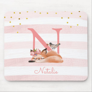 Fox Illustration Mother To Be Of A Baby Girl Mouse Mat