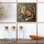 Fox in a Fairy Tale Woodland Forest Vintage Tile<br><div class="desc">Autumn's Elegance: Fox in a William Morris style woodland. Step into the enchanting world of autumn with our lush Victorian-style design, featuring a sweet fox nestled below a tree in an enchanted forest.A perfect gift for nature and animal lovers, this design is a tribute to the beauty of woodlands. The...</div>