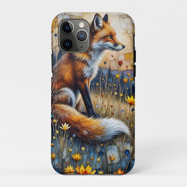 Fox in a Floral Meadow Case-Mate iPhone Case (Back)