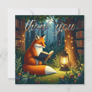 Fox in a Magical Forest Library Thank You Card