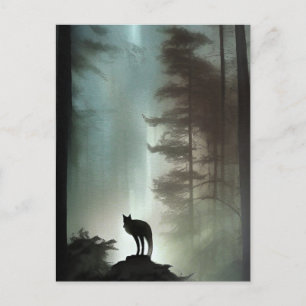 Fox in a Misty Forest - Wildlife Art Card