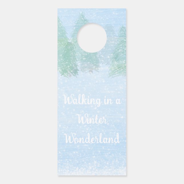 Fox in a Snowy Forest Door Hanger (Back)