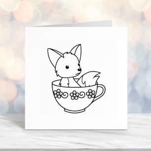 Fox in a Teacup Colour Me Self-inking Stamp