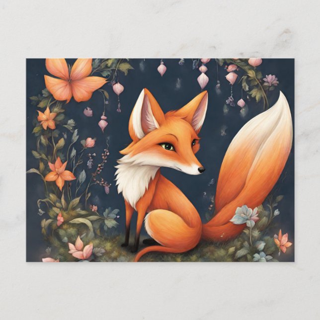 Fox in Bloom Postcard (Front)