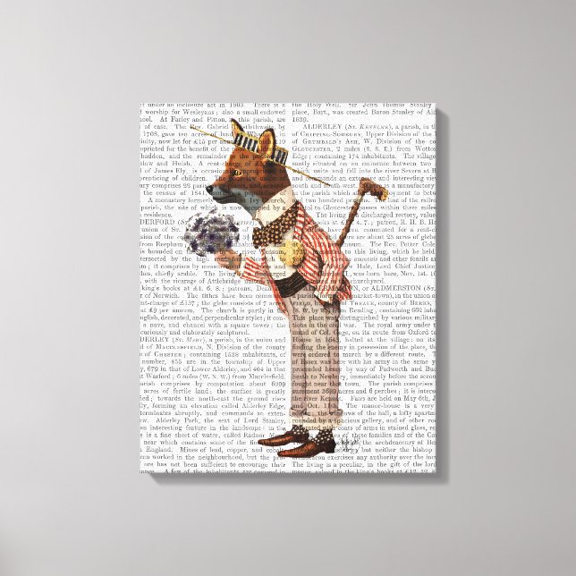 Fox in Boater Canvas Print (Front)