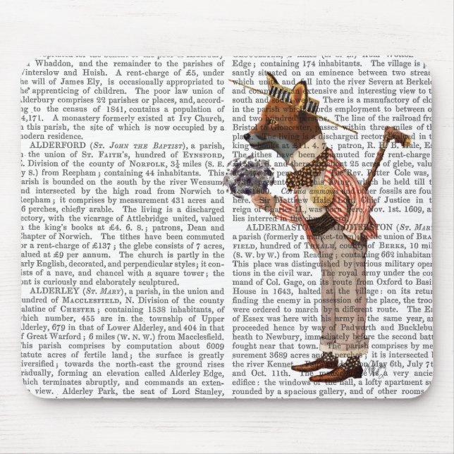 Fox in Boater Mouse Mat (Front)