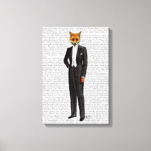 Fox In Evening Suit Full Canvas Print