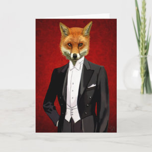 Fox In Evening Suit, Portrait Card