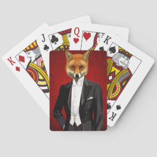 Fox In Evening Suit, Portrait Playing Cards