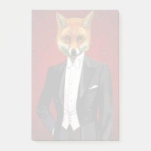 Fox In Evening Suit, Portrait Post-it Notes