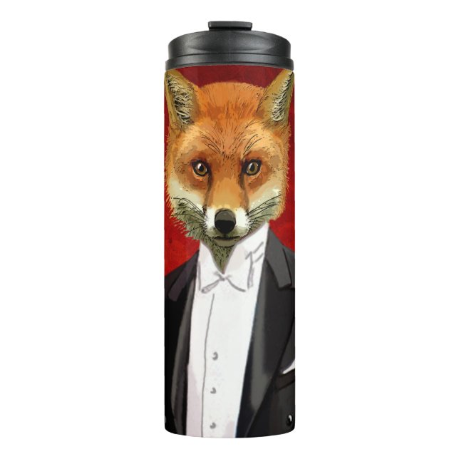 Fox In Evening Suit, Portrait Thermal Tumbler (Front)