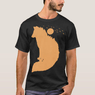 Fox in front of Moon red Fox Wild Animal T-Shirt