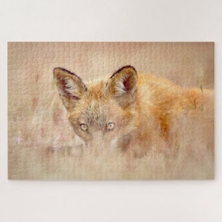 Fox in Grass Stunning Jigsaw Puzzle