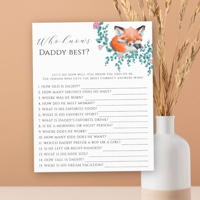 Fox in greenery - Who knows daddy best game (Creator Uploaded)