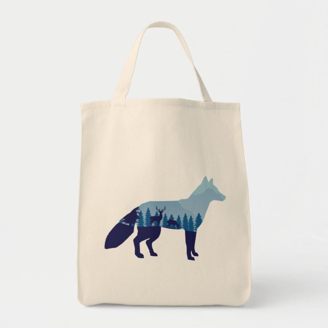 Fox In Mountain Forest  Tote Bag (Front)