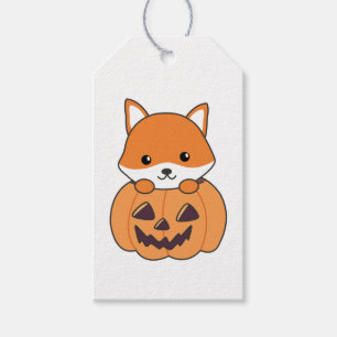 Fox In Pumpkin Sweet Foxes Happy Halloween Gift Ta Tags