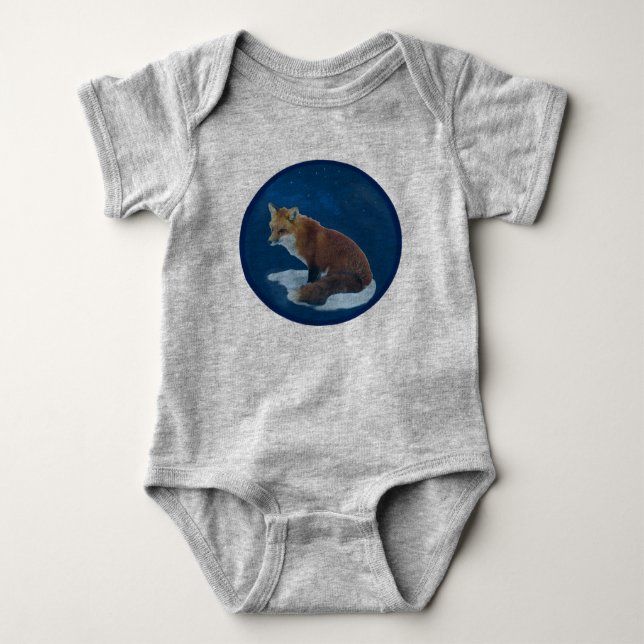 Fox in Snow Baby Bodysuit (Front)