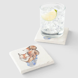 Fox in Socks Stone Coaster