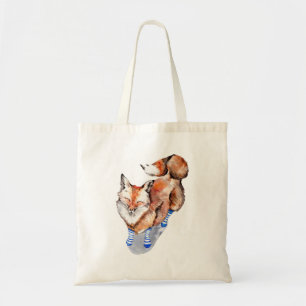 Fox in Socks Tote Bag