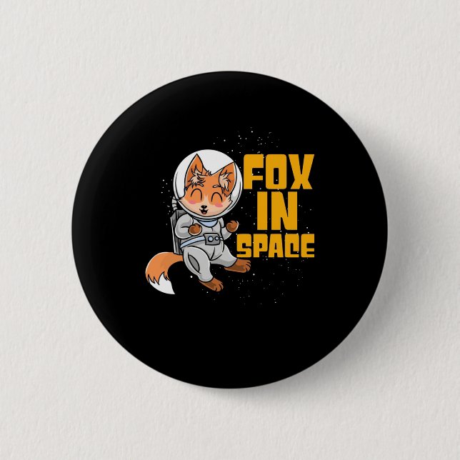 Fox In Space 6 Cm Round Badge (Front)
