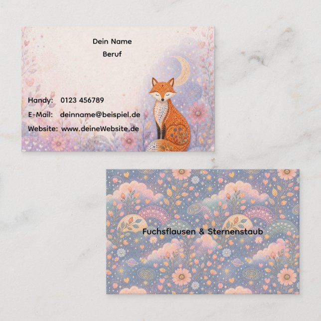 Fox in Star Garden Business Card (Front/Back)