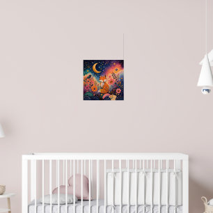 Fox in Star Garden Poster