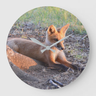 Fox in Sunlight Large Clock