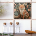 Fox in the Autumn Garden  Tile<br><div class="desc">Autumn's Elegance: Fox in a William Morris style garden. Step into the enchanting world of autumn with our lush Victorian-style design, featuring a sweet fox nestled amidst a bountiful old English garden with an abundance of vibrant flowers. A perfect gift for gardeners and animal lovers alike, this design is a...</div>