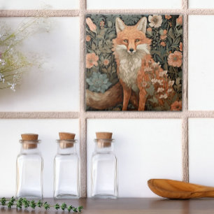 Fox in the Autumn Garden  Tile