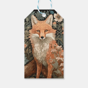 Fox in the Autumn Garden William Morris Style Gift Tags
