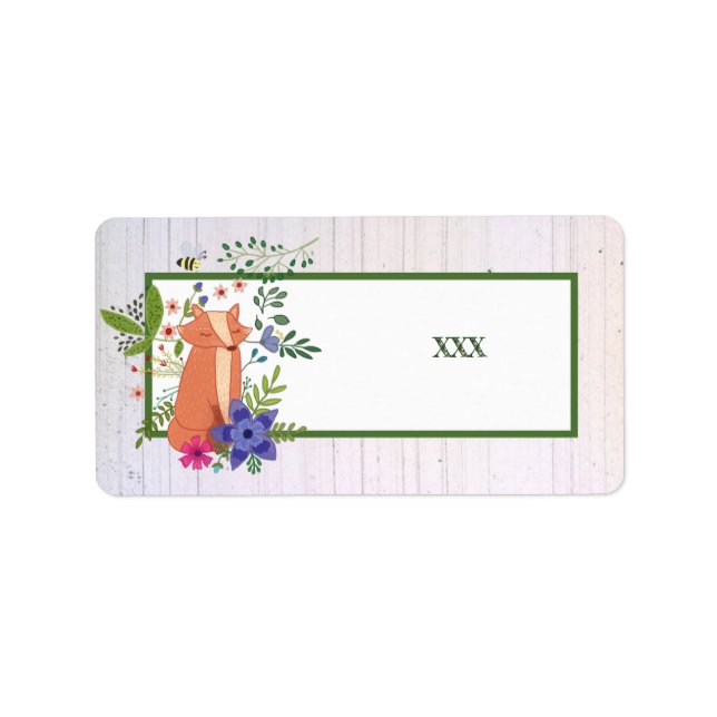 Fox in the bush label (Front)
