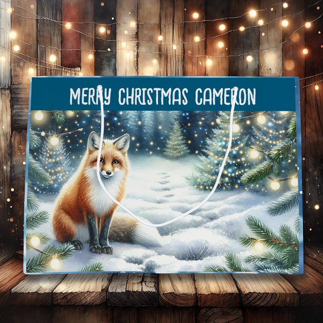 Fox in the Enchanted Forest Personalised Christmas Large Gift Bag (Creator Uploaded)