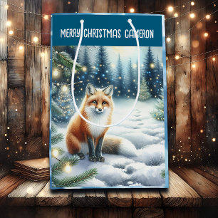 Fox in the Enchanted Forest Personalised Christmas Medium Gift Bag
