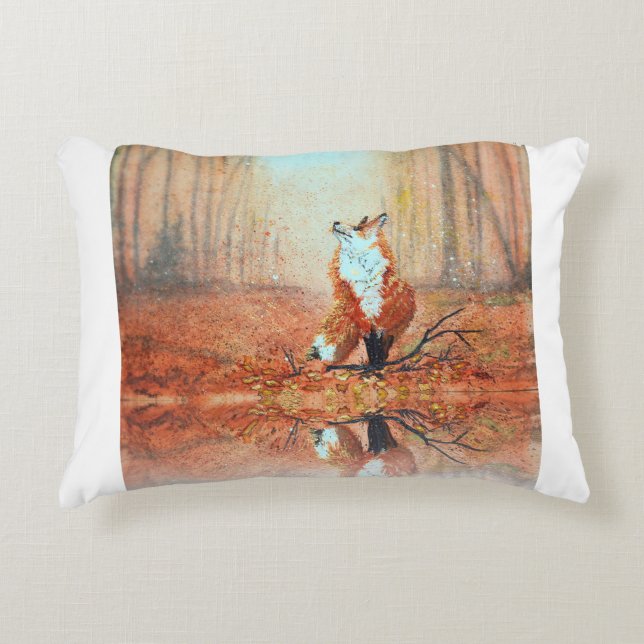 Fox in the Fog  Decorative Cushion (Front)