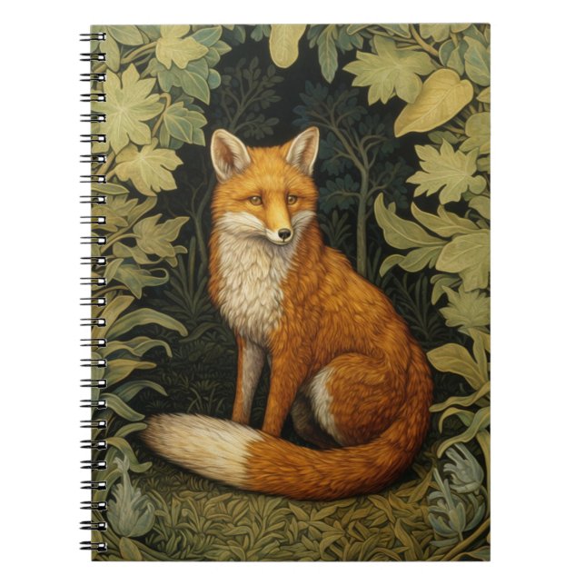 Fox in the forest, Art nouveau style Notebook (Front)
