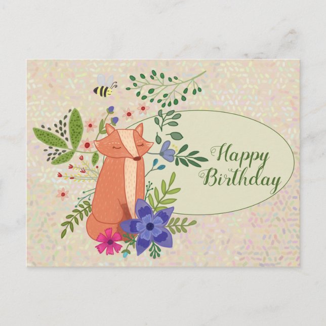 fox in the forest postcard (Front)