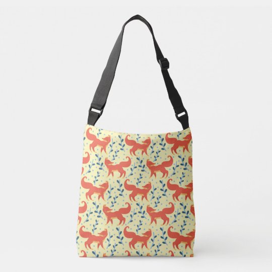 Fox in The Forest Vector Seamless Pattern Crossbody Bag | 0