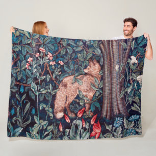 Fox in The Forest, William Morris Fleece Blanket