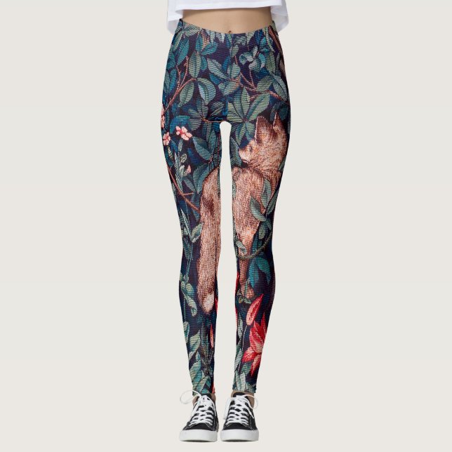 Fox in The Forest, William Morris Leggings (Front)