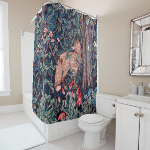 Fox in The Forest, William Morris Shower Curtain