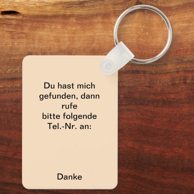 fox in the meadow key ring (Back)