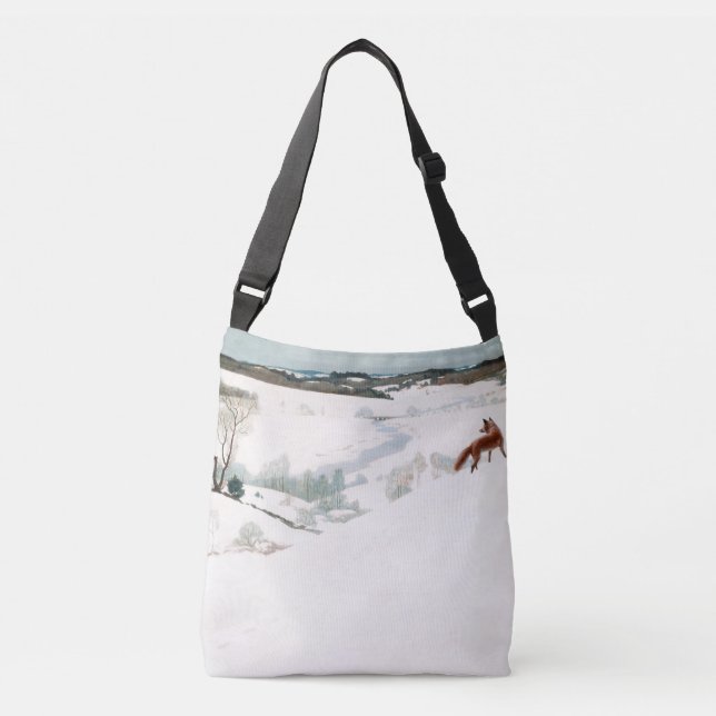 Fox in the Snow, 1935 by Newell Convers Wyeth Crossbody Bag (Front)