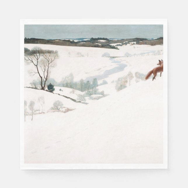 Fox in the Snow, 1935 by Newell Convers Wyeth Napkin (Front)