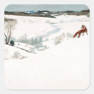 Fox in the Snow, 1935 by Newell Convers Wyeth Square Sticker
