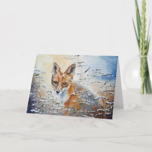 Fox in the snow Christmas card