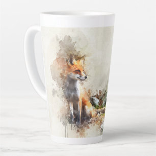 Fox in the wild painting latte mug
