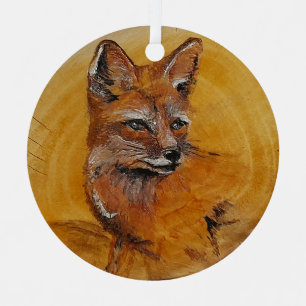 Fox in the Woods Metal Tree Decoration