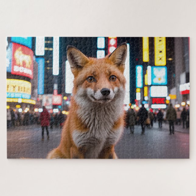 Fox in Times Square Jigsaw Puzzle (Horizontal)