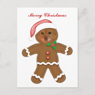Fox Is A Gingerbread Man Holiday Postcard