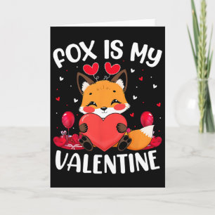 Fox Is My Valentine Love Hearts Fox Valentines Day Card